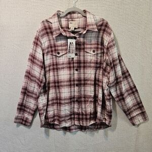 Tilley XL 100% Cotton Plaid Button-Up Shirt NWT